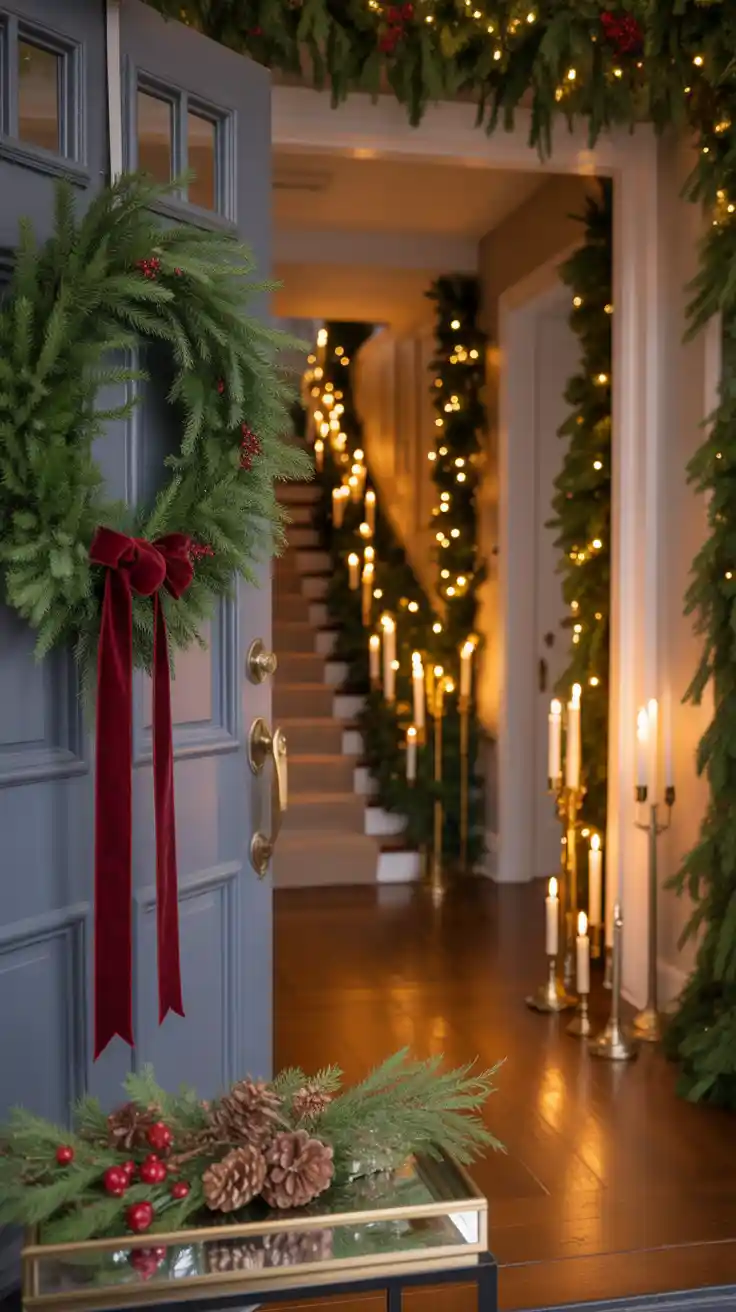 Enchanting Christmas Entryway Ideas 2025 To Welcome The Holidays In Style