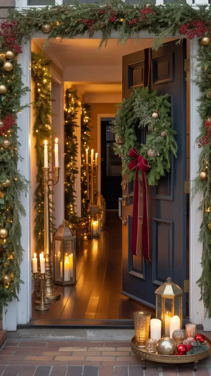 Enchanting Christmas Entryway Ideas 2025 To Welcome The Holidays In Style