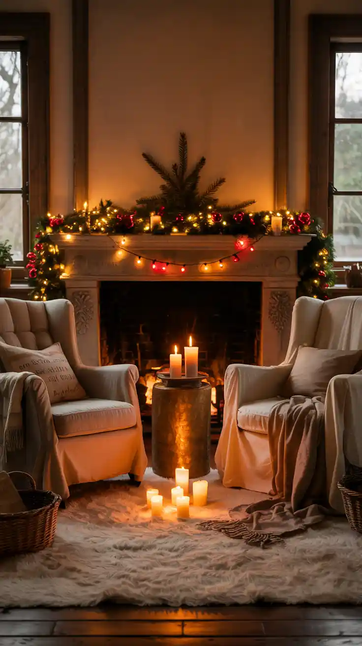 Magical Holiday Glow With Red And White Christmas Lights 2025