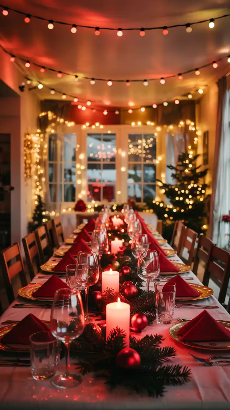 Magical Holiday Glow With Red And White Christmas Lights 2025