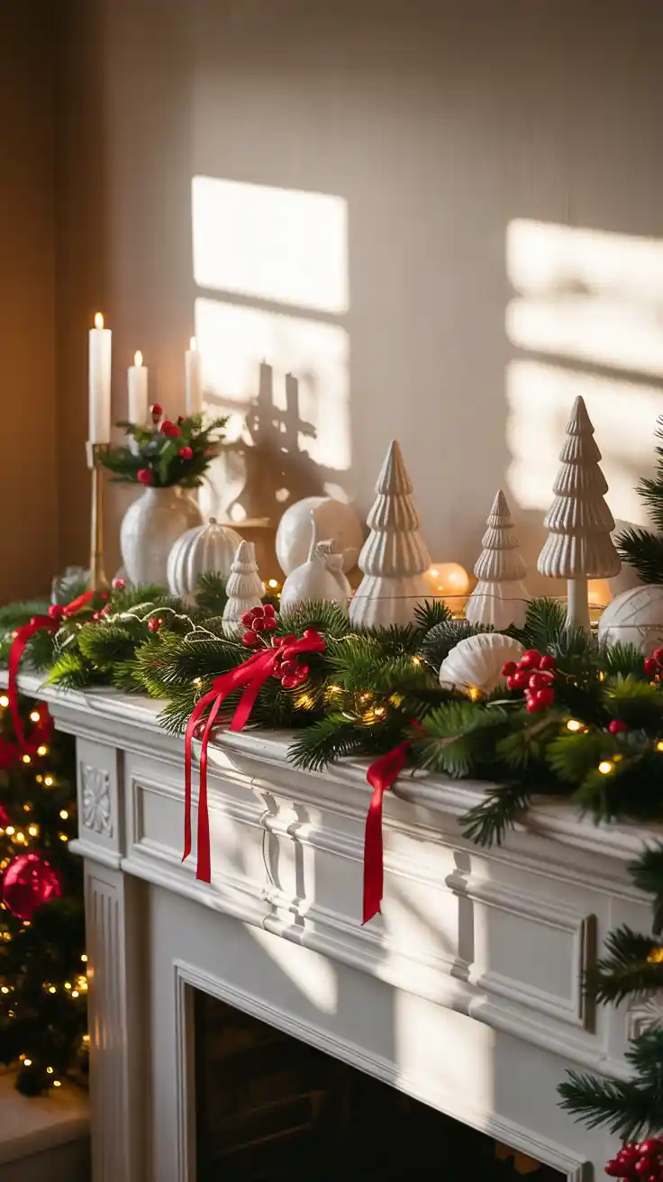 Magical Holiday Glow With Red And White Christmas Lights 2025