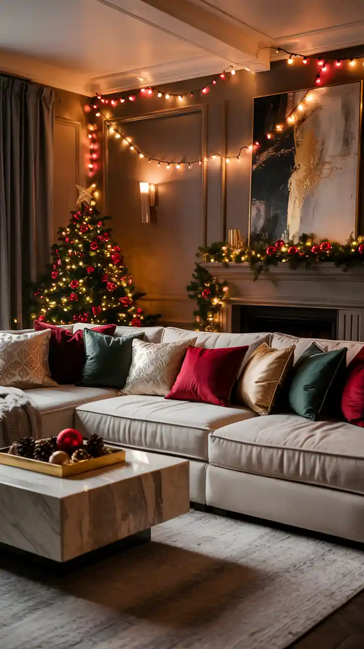 Magical Holiday Glow With Red And White Christmas Lights 2025