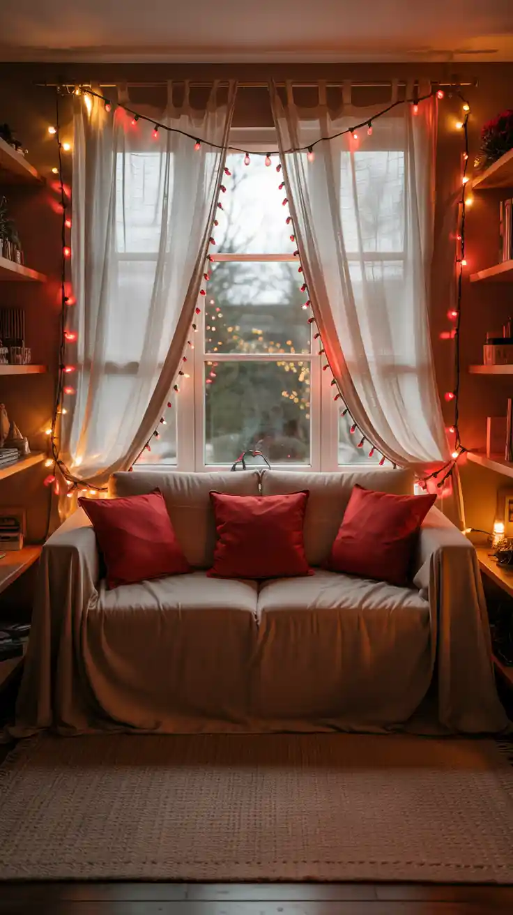 Magical Holiday Glow With Red And White Christmas Lights 2025