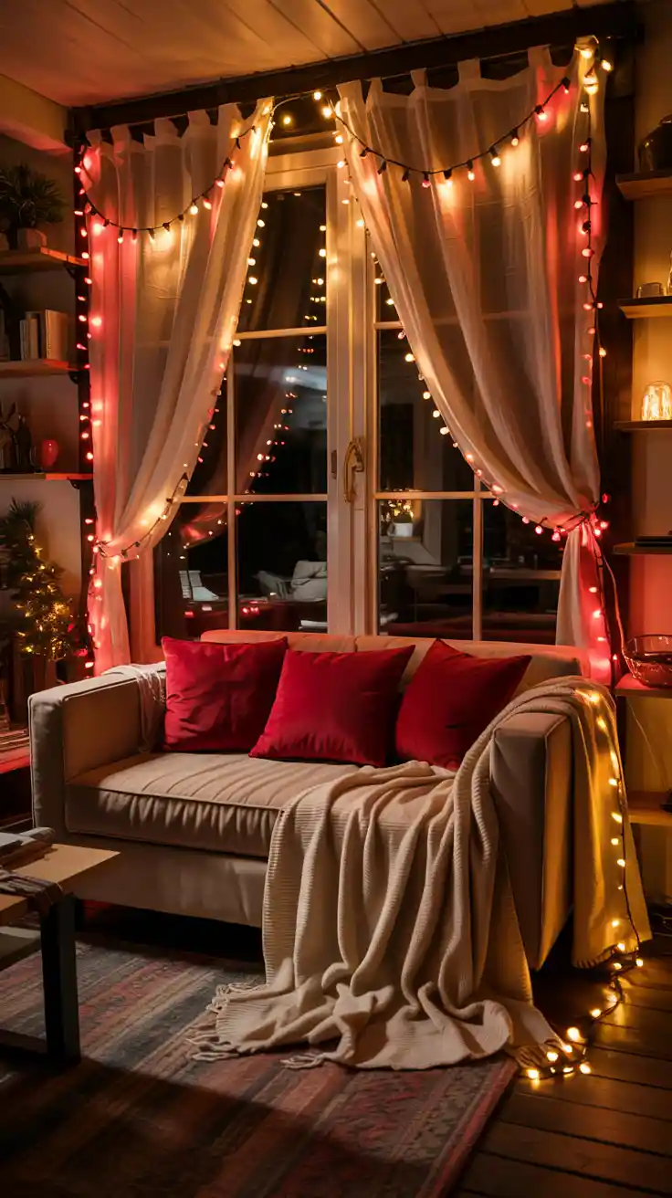 Magical Holiday Glow With Red And White Christmas Lights 2025