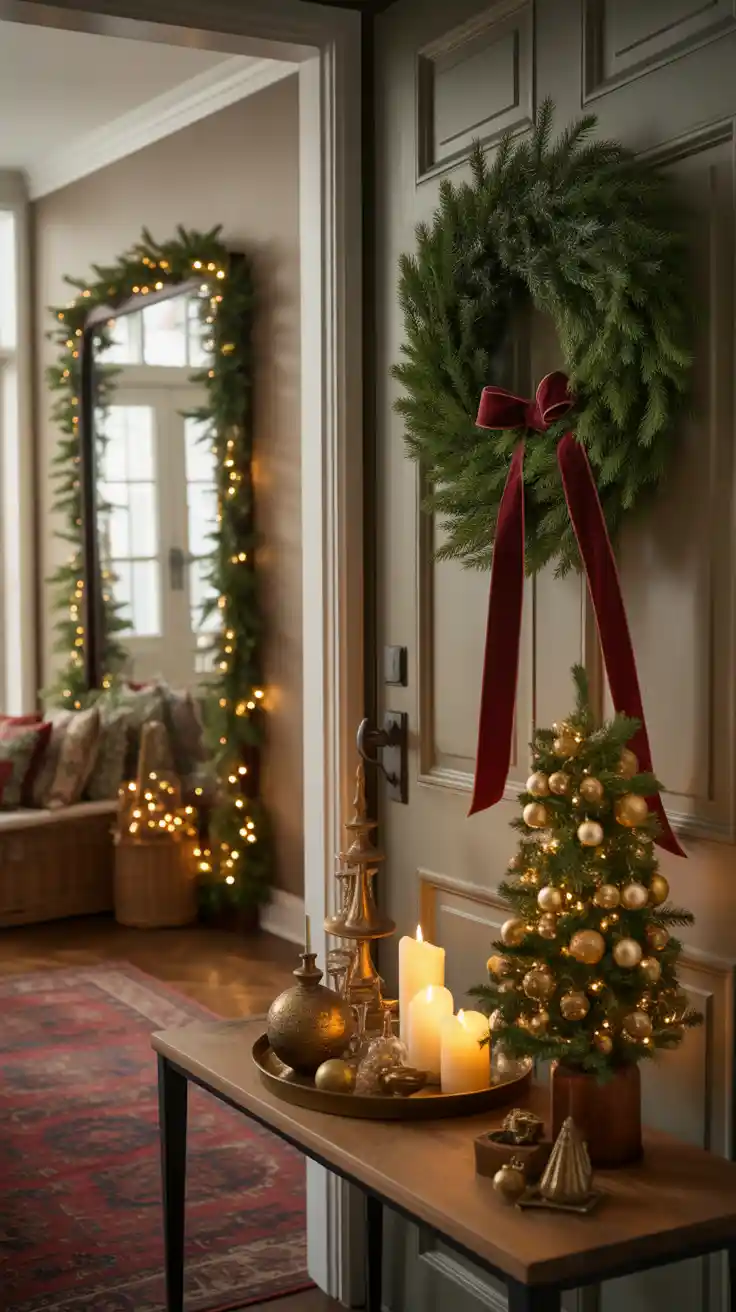 Enchanting Christmas Entryway Ideas 2025 To Welcome The Holidays In Style