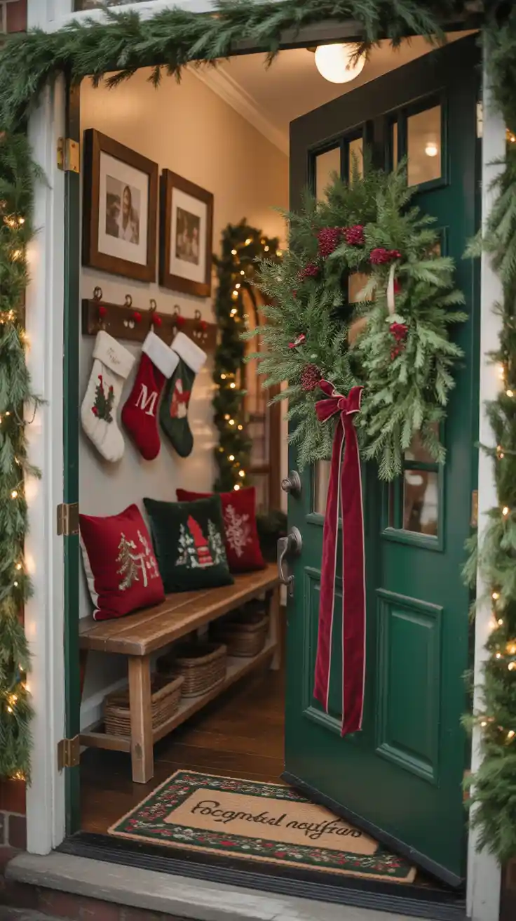 Enchanting Christmas Entryway Ideas 2025 To Welcome The Holidays In Style