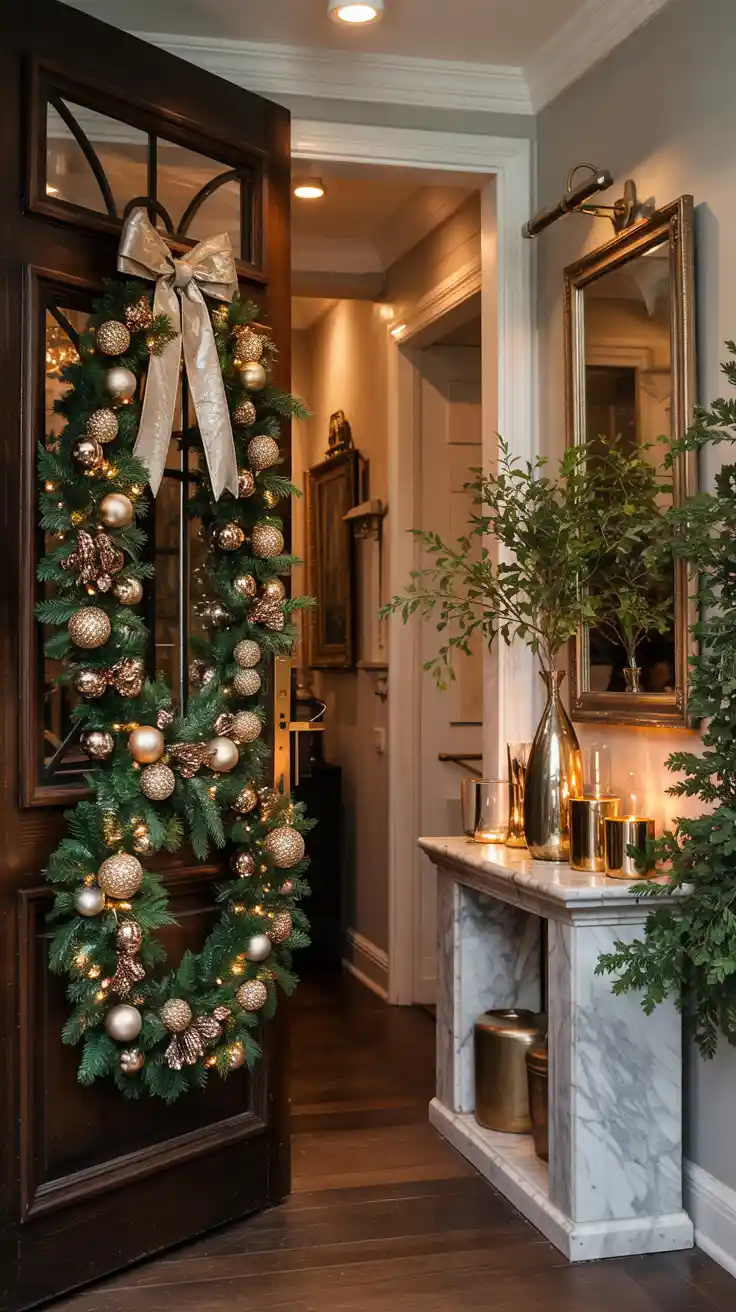Enchanting Christmas Entryway Ideas 2025 To Welcome The Holidays In Style