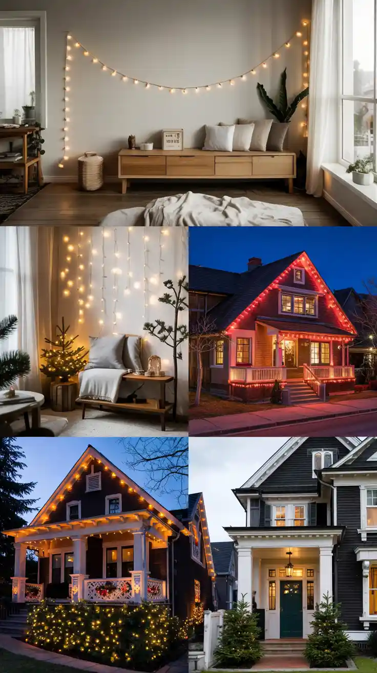 Magical Holiday Glow With Red And White Christmas Lights 2025