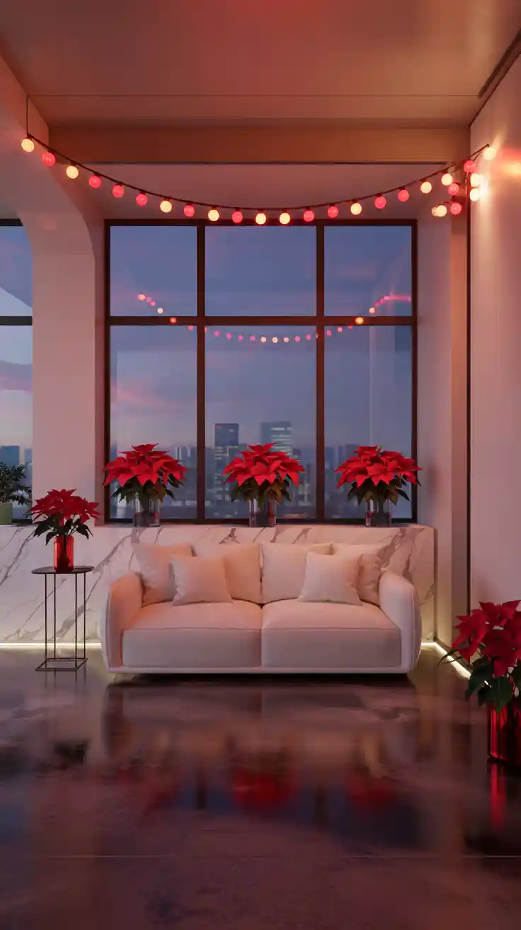 Magical Holiday Glow With Red And White Christmas Lights 2025