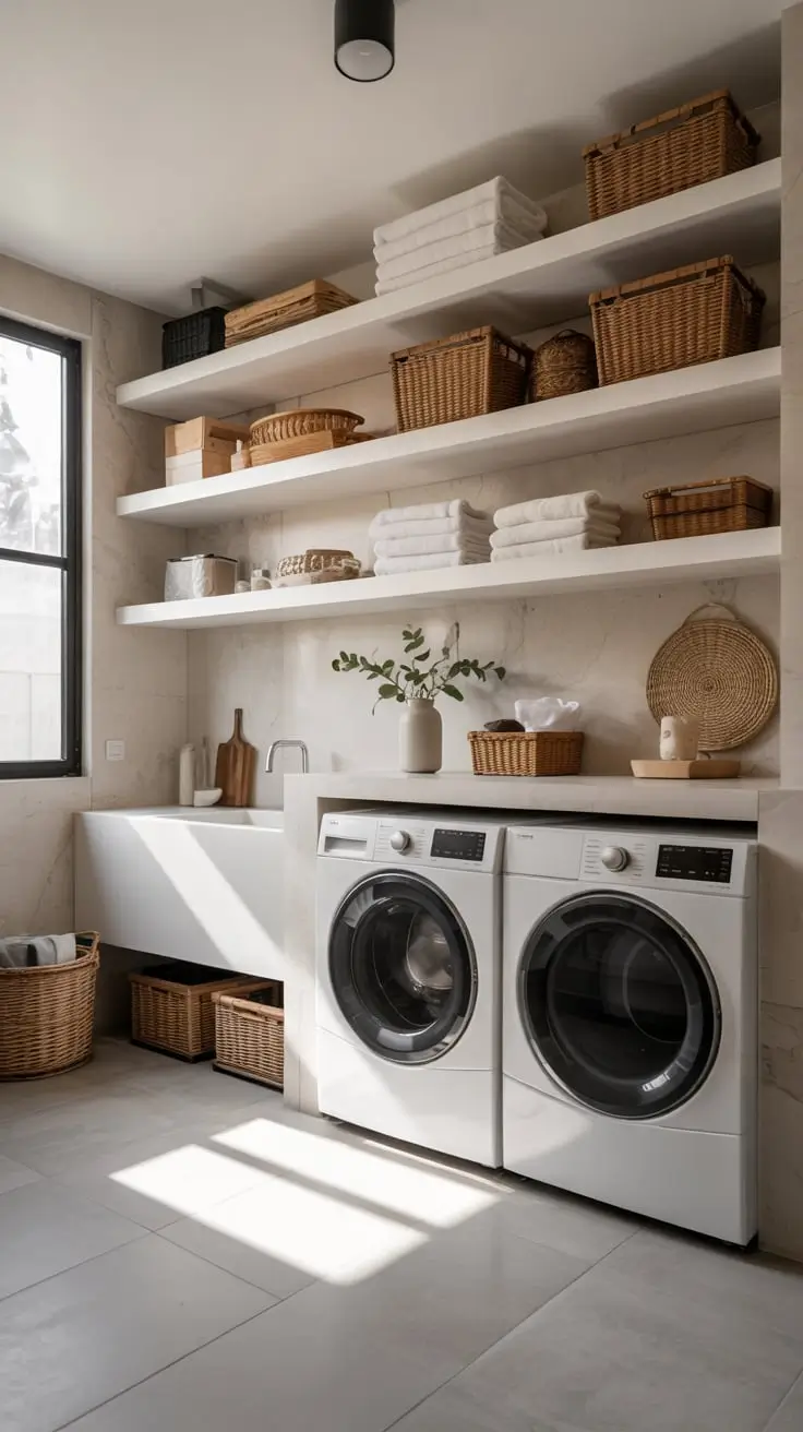 Transform Your Space With Trendy Laundry Room Shelves Ideas 2026